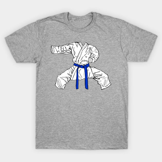 Martial Arts: Katate Gi Blue Belt T-Shirt by badlydrawnbabe